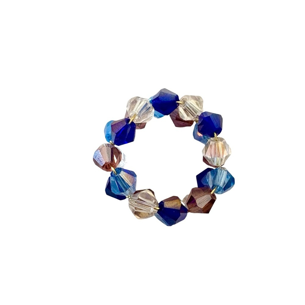 Austrian Crystal Hand Wired Ring Size 7-8 - Picture 3 of 7